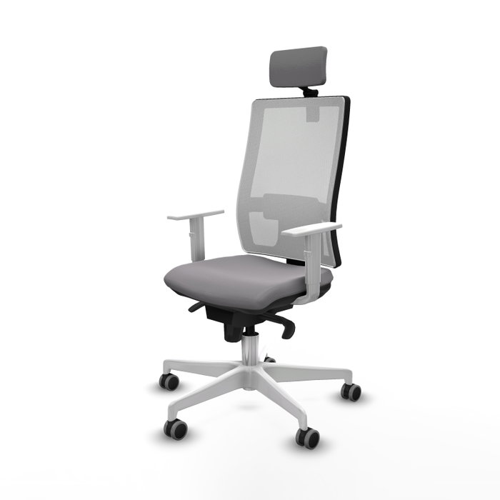 PIQUERAS Y CRESPO Silla de oficina Horna con Mecanismo Sincro, Gris y Blanco PIQUERAS Y CRESPO Silla de oficina Horna con Mecanismo Sincro, Gris y Blanco