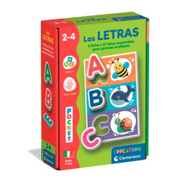 Clementoni 55644 Pocket Aprendo Las Letras - Juego educativo de letras y palabras en español, +2 años, desarrollo cognitivo