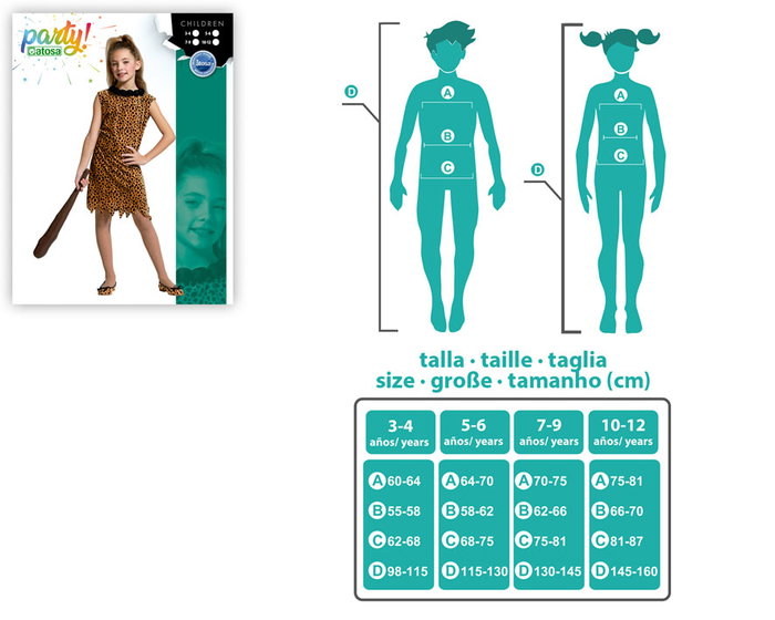 Disfraz Cavernícola Niña Prehistórico para Fiesta Carnaval Infantil 10-12 Años, Vestido Marrón Poliéster Disfraz Cavernícola Niña Prehistórico para Fiesta Carnaval Infantil 10-12 Años, Vestido Marrón Poliéster