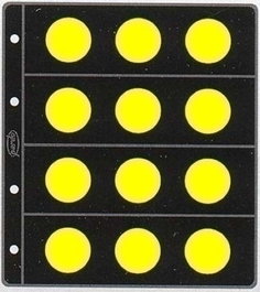 Funda Para Album De Monedas Pardo Tipo Claraboya Ø 33Mm 12 Aloj. (Set de 12)