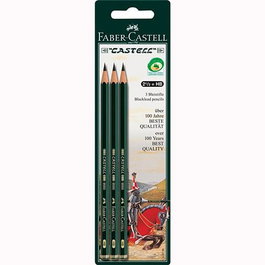 Faber Castell Lápiz de Grafito 9000 HB Blister 3 Ud. Máxima calidad para escribir, dibujar y esbozar. Mina resistente a roturas.