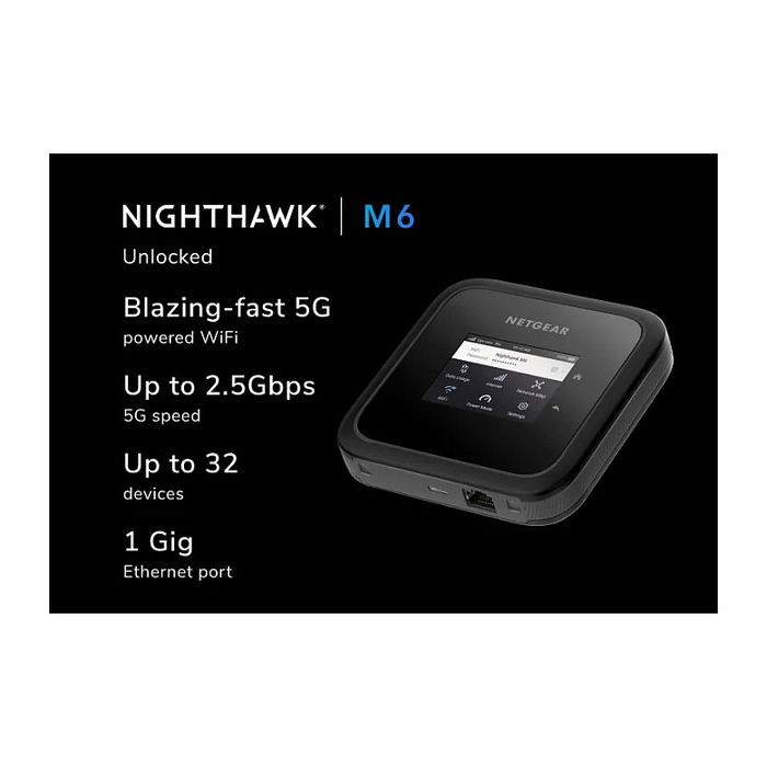 Netgear Nighthawk M6 MR6150-100EUS - Router WiFi Portátil 5G, Modem LTE, Liberado, Negro