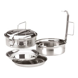 Ibili Fiambrera de Acero Inoxidable con 2 Platos ø16 cm