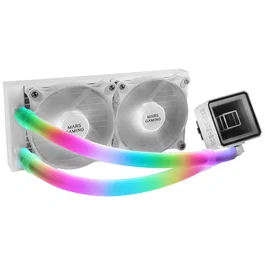 Mars Gaming MCA-WT Fundas ARGB para Tubos de Refrigeración Líquida - Silicona Flexible, 30 LEDs, Compatible con Aura Sync, Mystic Light, RGB Fusion - Incluye 2 Piezas
