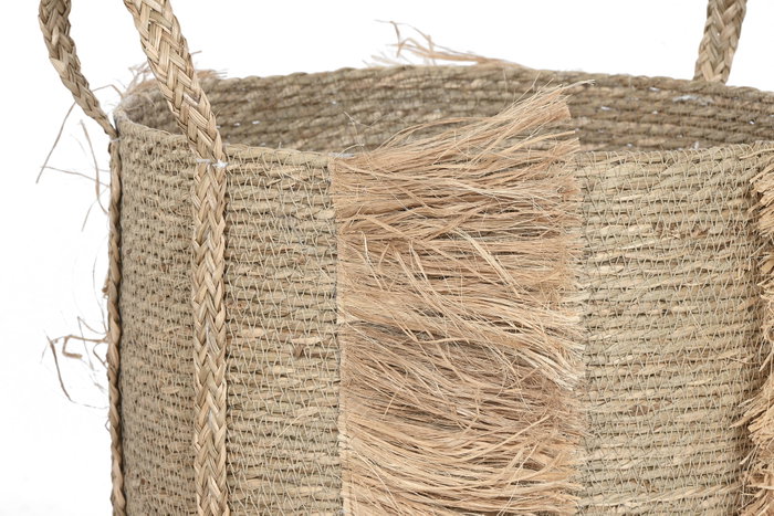 DKD Home Decor Set de 2 Cestas de Seagrass Natural 42x42x58 cm DKD Home Decor Set de 2 Cestas de Seagrass Natural 42x42x58 cm