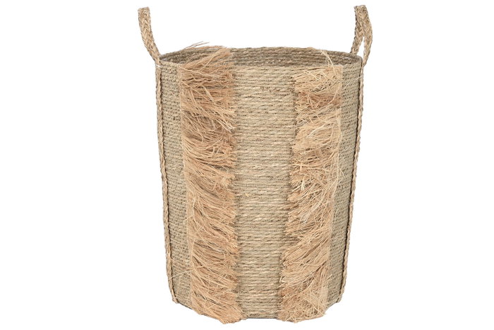 DKD Home Decor Set de 2 Cestas de Seagrass Natural 42x42x58 cm DKD Home Decor Set de 2 Cestas de Seagrass Natural 42x42x58 cm