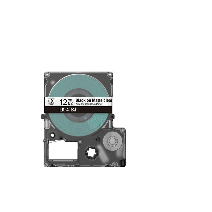 Epson Matte Tape Clear/Black 12mm(8m) LK-4TBJ
