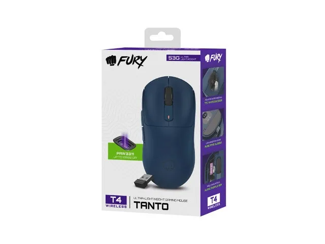 Fury Tanto T4 Wireless Ratón Gaming Inalámbrico 12000 DPI Óptico 7 Botones Azul Marino Fury Tanto T4 Wireless Ratón Gaming Inalámbrico 12000 DPI Óptico 7 Botones Azul Marino