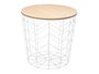Giftdecor Mesa Auxiliar Acero Tapa Madera Blanca 39.5x39.5 cm (Set de 6)
