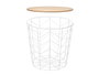 Giftdecor Mesa Auxiliar Acero Tapa Madera Blanca 39.5x39.5 cm (Set de 6)