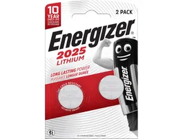 Energizer Pila Litio Botón CR2032 3V, Pack Blister de 2 Unidades, Sin Mercurio, para Relojes, Llaveros y Dispositivos Médicos (Ref. 2025)
