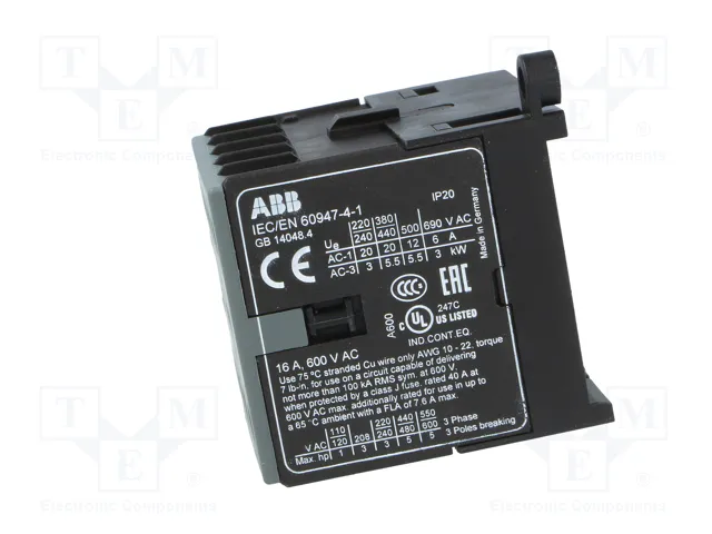 ABB Contactor BC7 3-polar 12A 24VDC