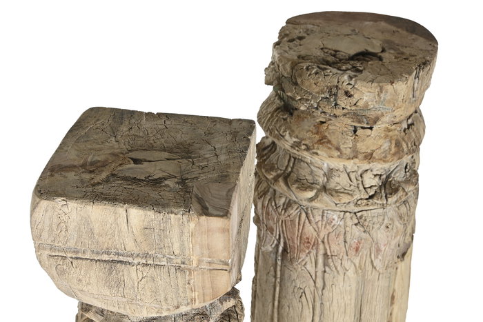 DKD Home Decor Columna de Teca Natural 23x23x149 cm