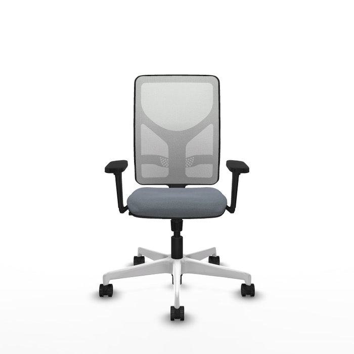 PIQUERAS Y CRESPO Silla de oficina Motilla con mecanismo Sincro, Gris y Blanco