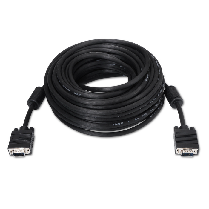 Aisens Cable SVGA HDB15 Macho a HDB15 Macho, 20m, Negro