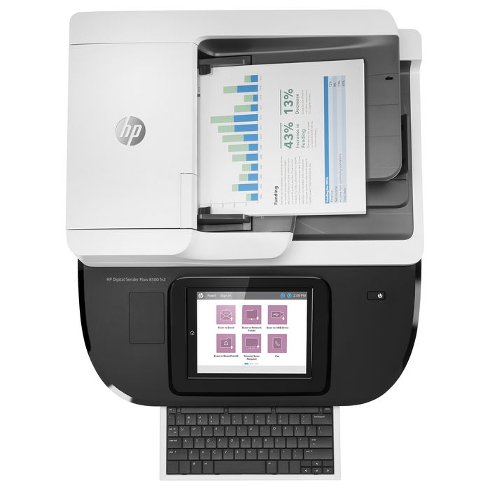 HP Digital Sender Flow 8500fn2 Document Scanner | Escáner plano y ADF | 600x600 DPI | Negocios | Imprime 10000 páginas/mes