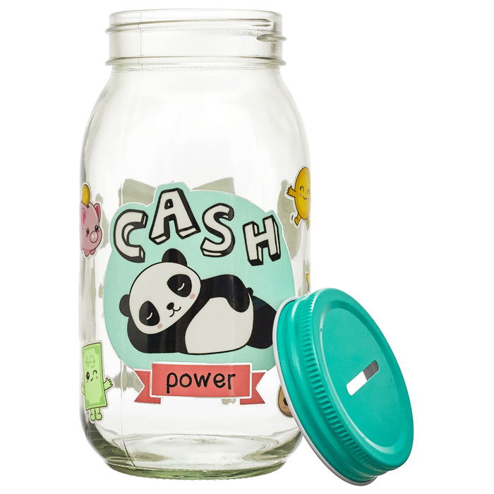 The Concept Factory Hucha Tarro Vidrio Kawaii Gato Panda