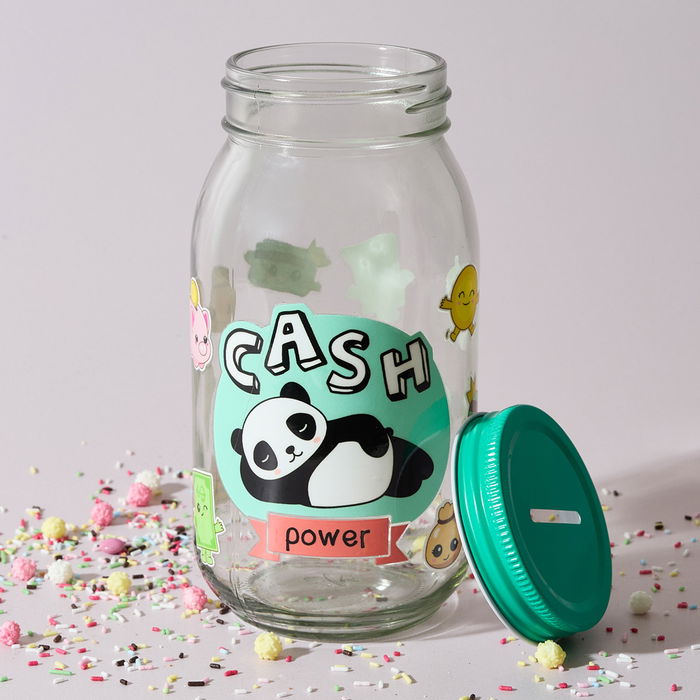 The Concept Factory Hucha Tarro Vidrio Kawaii Gato Panda