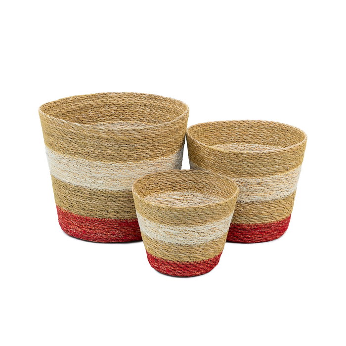 Inde Cesta Cónica Seagrass 29,7 cm x 25 cm x 29,1 cm (12 Unidades)