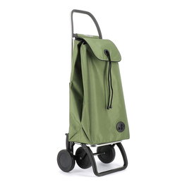 Rolser MF 4 Carro de la Compra Plegable, 4 Ruedas, Bolsa 43 Litros, Sistema 2/4 Ruedas, Base Abatible, Color Kaki