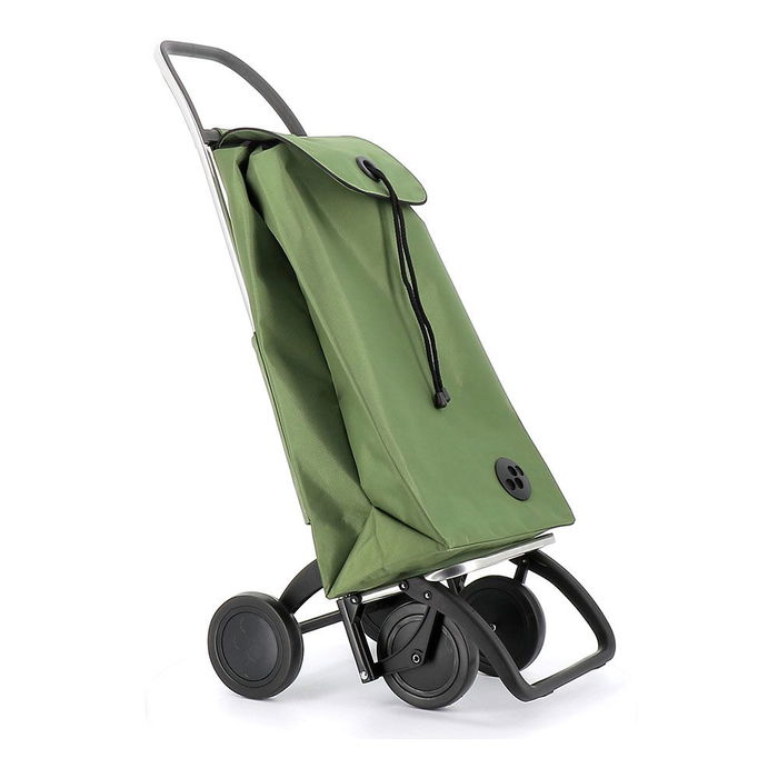 Rolser MF 4 Carro de la Compra Plegable, 4 Ruedas, Bolsa 43 Litros, Sistema 2/4 Ruedas, Base Abatible, Color Kaki
