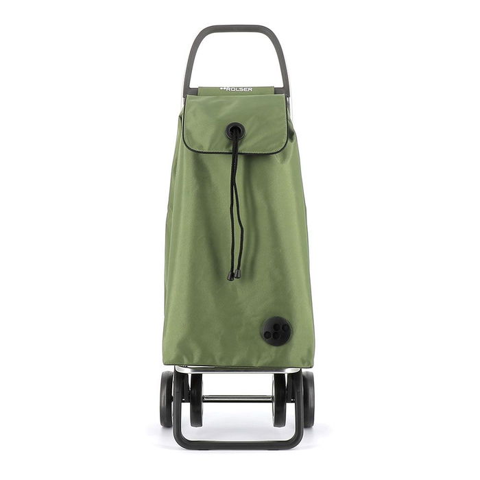 Rolser MF 4 Carro de la Compra Plegable, 4 Ruedas, Bolsa 43 Litros, Sistema 2/4 Ruedas, Base Abatible, Color Kaki