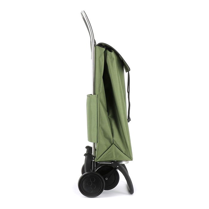 Rolser MF 4 Carro de la Compra Plegable, 4 Ruedas, Bolsa 43 Litros, Sistema 2/4 Ruedas, Base Abatible, Color Kaki
