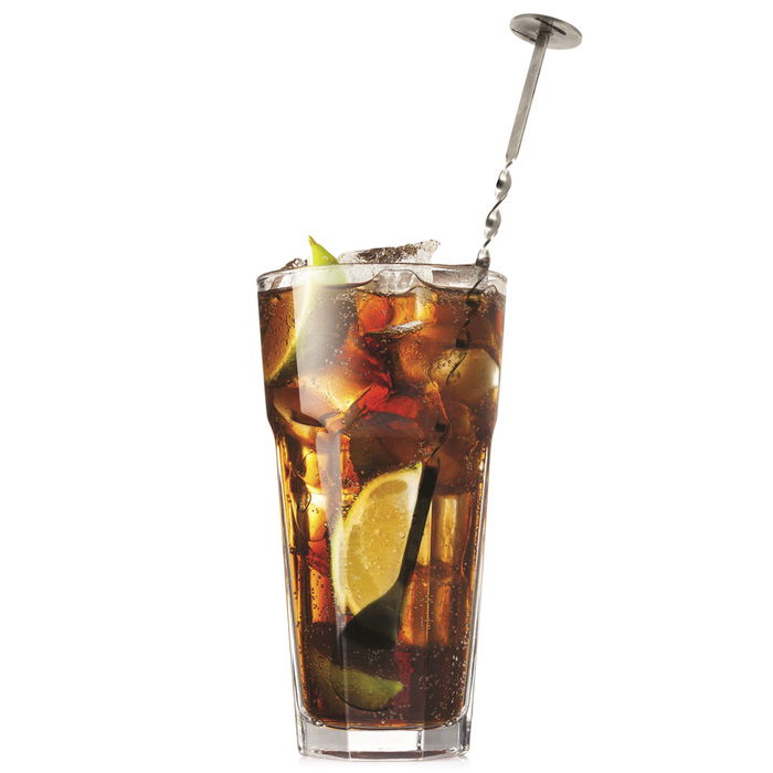 Saveur et Degustation Cuchara Cóctel Trenzada para Gin Tonic y Coctelería con Punta Plana para Machacar