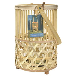 Home Deco Factory Farolillo Bambú Trenzado Altura 55 cm