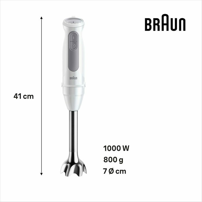 Braun MultiQuick 5 MQ 50001 M Batidora de inmersión 1000 W Gris, Blanco Braun MultiQuick 5 MQ 50001 M Batidora de inmersión 1000 W Gris, Blanco