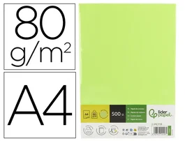 Liderpapel Papel de Color DIN A4 Verde Neón 80 g (500 hojas)