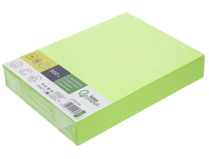 Liderpapel Papel de Color DIN A4 Verde Neón 80 g (500 hojas)