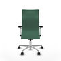 PIQUERAS Y CRESPO Sillón Albacete Verde esmeralda con mecanismo sincro y base de aluminio