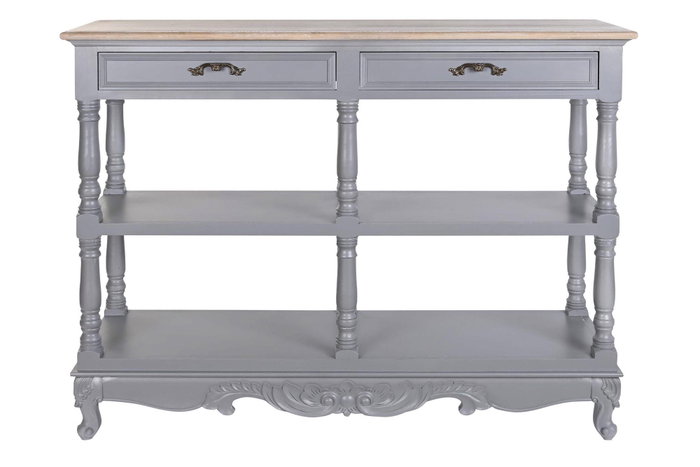 DKD Home Decor Buffet Victoria Gris con 2 Cajones DKD Home Decor Buffet Victoria Gris con 2 Cajones
