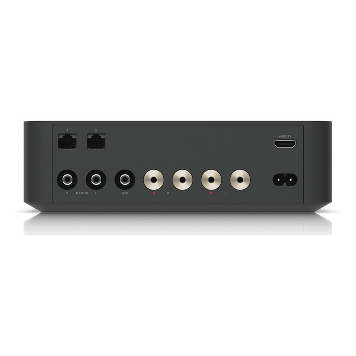 Ubiquiti Networks PowerAmp Amplificador de Red Estéreo de 130 W por Canal (260 W total) Clase D, Dolby Atmos, WiFi, Ethernet, para Hogar - Negro