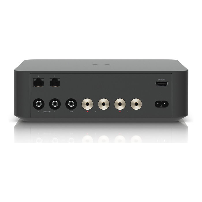 Ubiquiti Networks PowerAmp Amplificador de Red Estéreo de 130 W por Canal (260 W total) Clase D, Dolby Atmos, WiFi, Ethernet, para Hogar - Negro