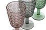 DKD Home Decor Set de 6 Copas de Cristal Modern Garbo con Acabado Grabado, Surtido de Colores, 285ml