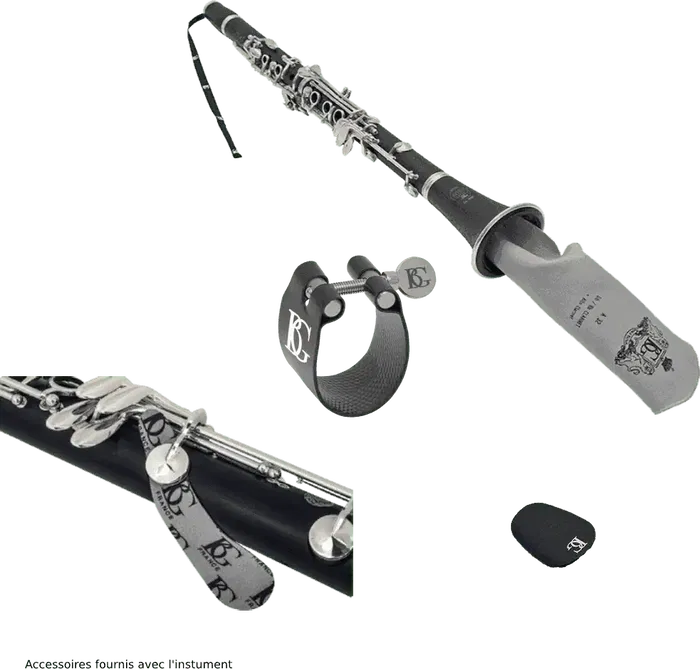 SML Clarinete Ut CLC100 Tonalidad Do Sistema Boehm Negro ABS Mecanismos Níquel-plata Plateado 17 Llaves con Kit BG Incluido