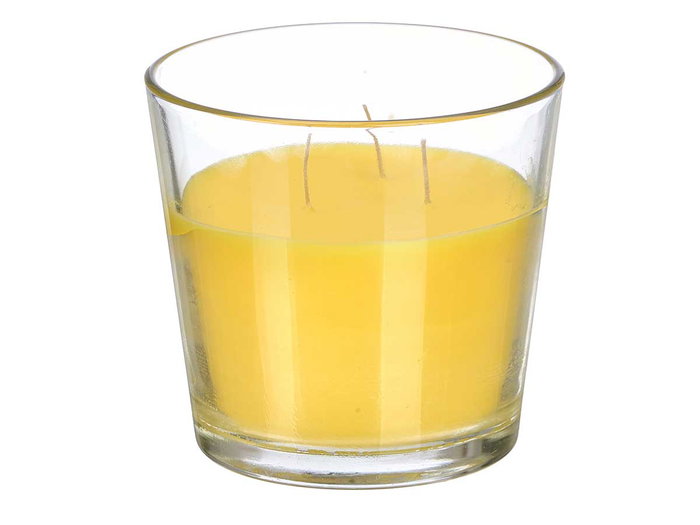 Ibergarden Vela Cónica Citronela 500 gr 13x12x13 cm Amarillo Vidrio y Cera 50 horas (Set de 12)