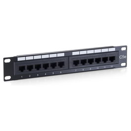 EQUIP Patchpanel 12x RJ45 Cat5e 10" UTP 1HE ISDN schwarz - Distribuidor de Red para Rack 1U