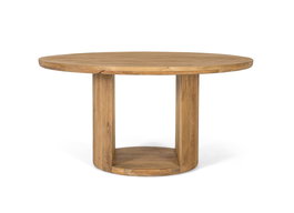 GINER Y COLOMER Mesa de Madera de Mango con Tapa Redonda 150 cm Diámetro - Diseño Elegante y Robusto para Comedor o Salón