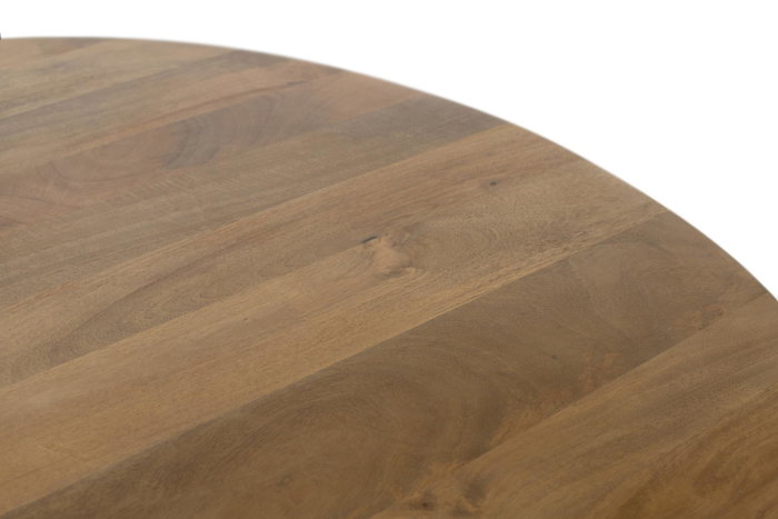 GINER Y COLOMER Mesa de Madera de Mango con Tapa Redonda 150 cm Diámetro - Diseño Elegante y Robusto para Comedor o Salón