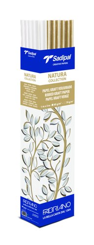 Sadipal Natura Rollo de Papel Kraft Verjurado 1x3 m - Expositor de 24 unidades (18 Marrón, 6 Blanco) Sadipal Natura Rollo de Papel Kraft Verjurado 1x3 m - Expositor de 24 unidades (18 Marrón, 6 Blanco)