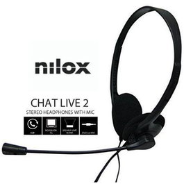 Nilox Auriculares con Micrófono y Control de Volumen Negro