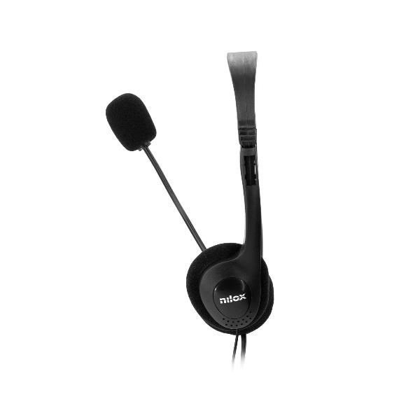 Auriculares nilox microfono control vol negro alambrico