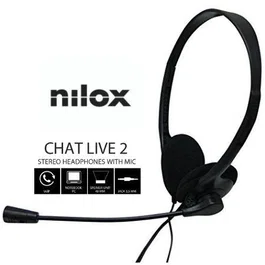 Nilox Auriculares Alámbricos con Micrófono y Control de Volumen - Negro
