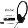 Nilox CHAT LIVE 2 - Auriculares de Diadema Ajustable con Micrófono Plegable, Ideal para Llamadas y Música, Cable 1.8m, Color Negro
