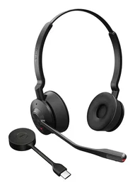Jabra Engage 55 SE - Auriculares de diadema inalámbricos DECT para oficina/UC, alcance 150m, 13h batería, Negro, con estación de carga, referencia 9655-435-111