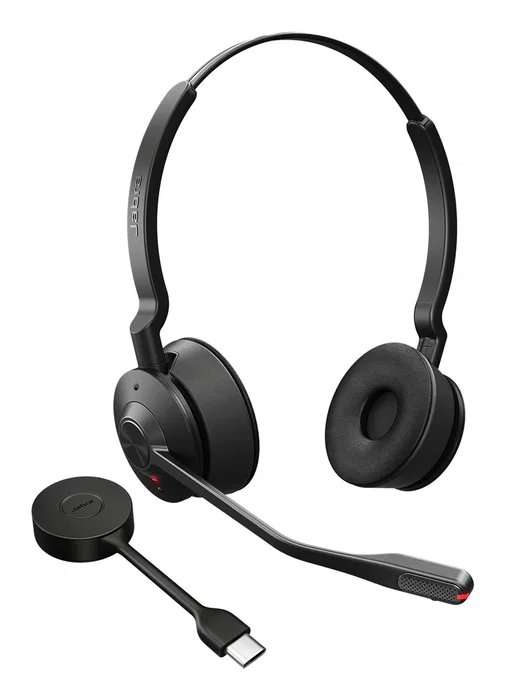 Jabra Engage 55 SE - Auriculares de diadema inalámbricos DECT para oficina/UC, alcance 150m, 13h batería, Negro, con estación de carga, referencia 9655-435-111