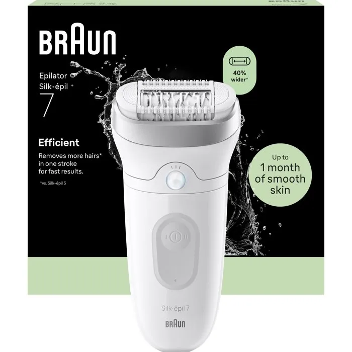 Braun SE7-011 Depiladora Eléctrica para Mujer con 2 Modos, Resistente al Agua, Color Blanco Braun SE7-011 Depiladora Eléctrica para Mujer con 2 Modos, Resistente al Agua, Color Blanco